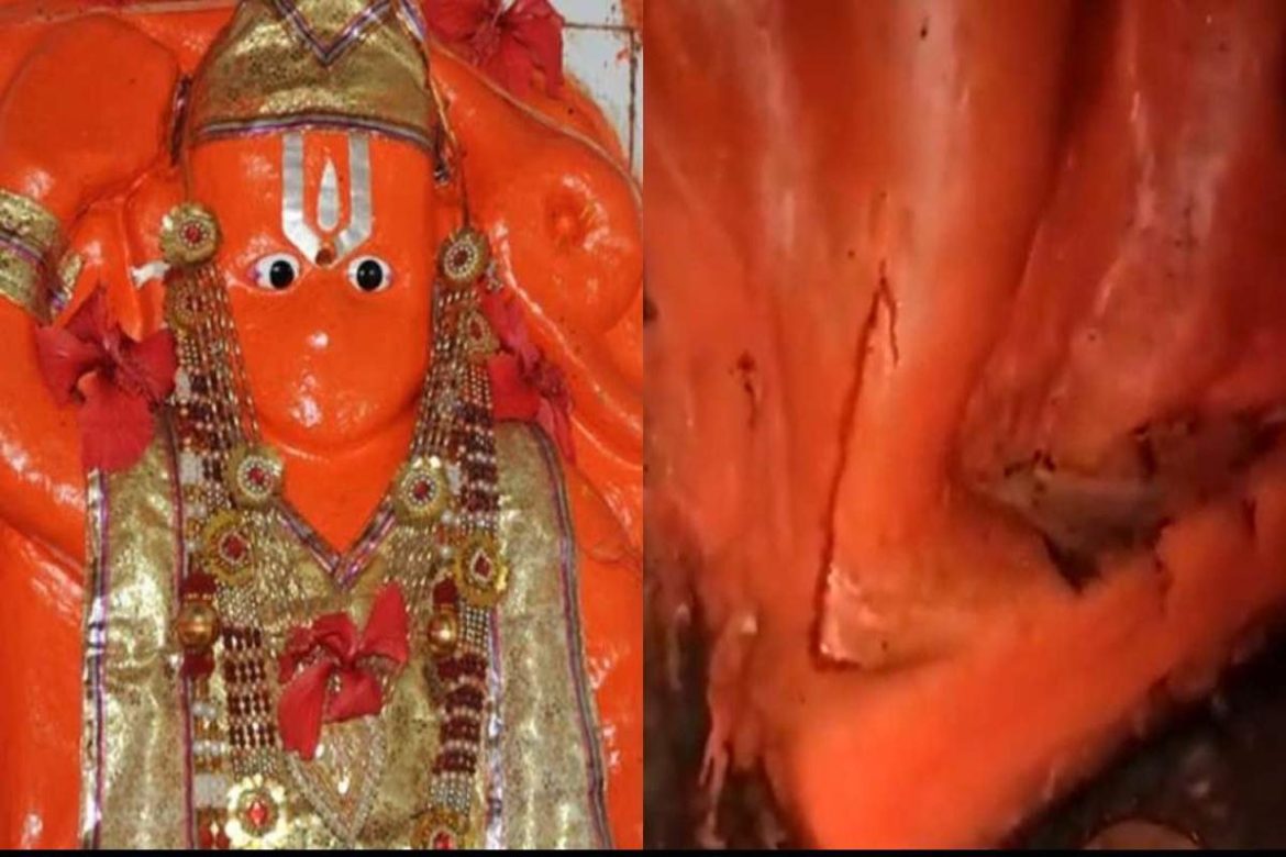 Video of red coloured water seeping from Lord Hanuman Idol doing round of social media