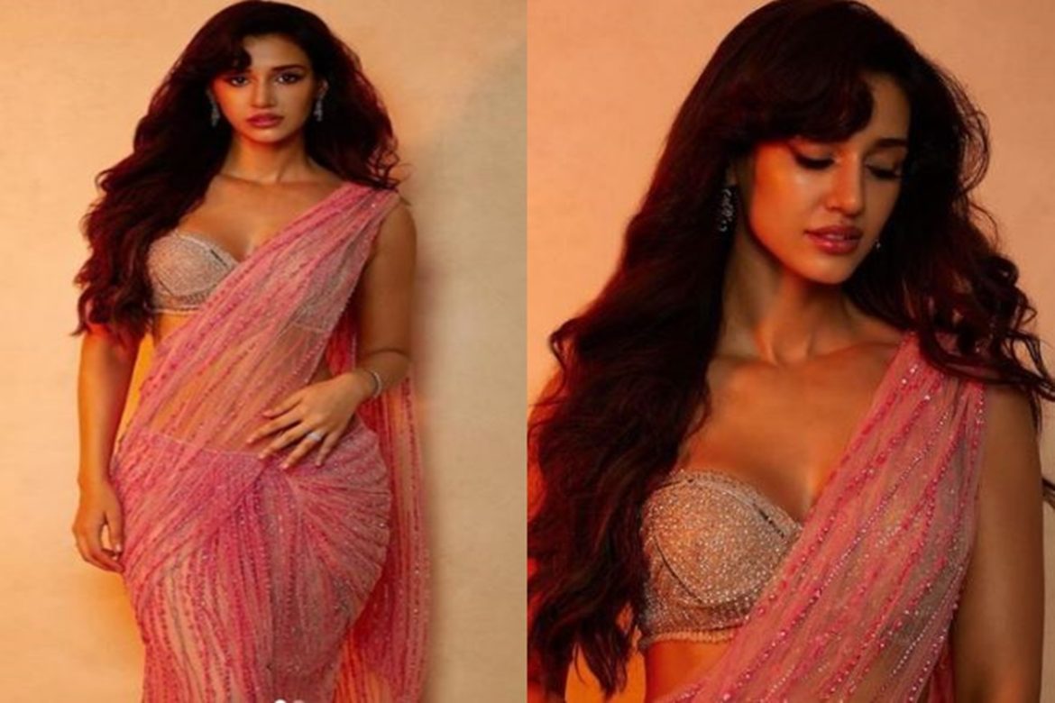 Disha Patani looks stunning in pretty pink saree