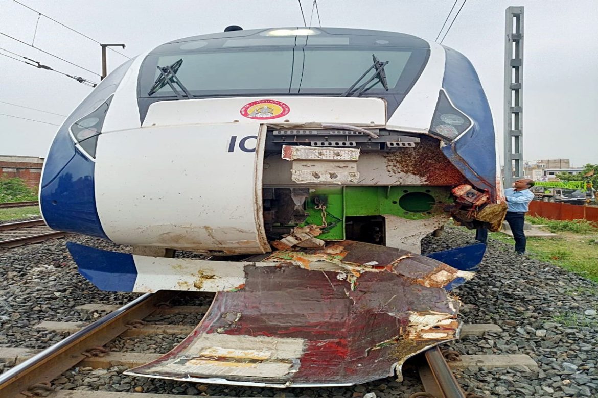 Vande Bharat Train Crash Gandhinagar Mumbai Route Express Rams Into Vande Bharat Train Crash Gandhinagar Mumbai Route Express Rams Into