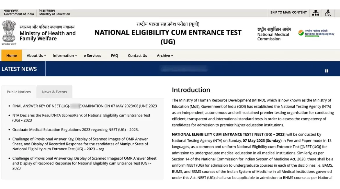 NEET UG 2025 syllabus, official website announced; application forms will be released at neet.nta.nic.in