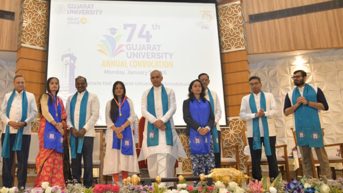 Girls Dominate Gold Medals at Gujarat University’s 74th Convocation