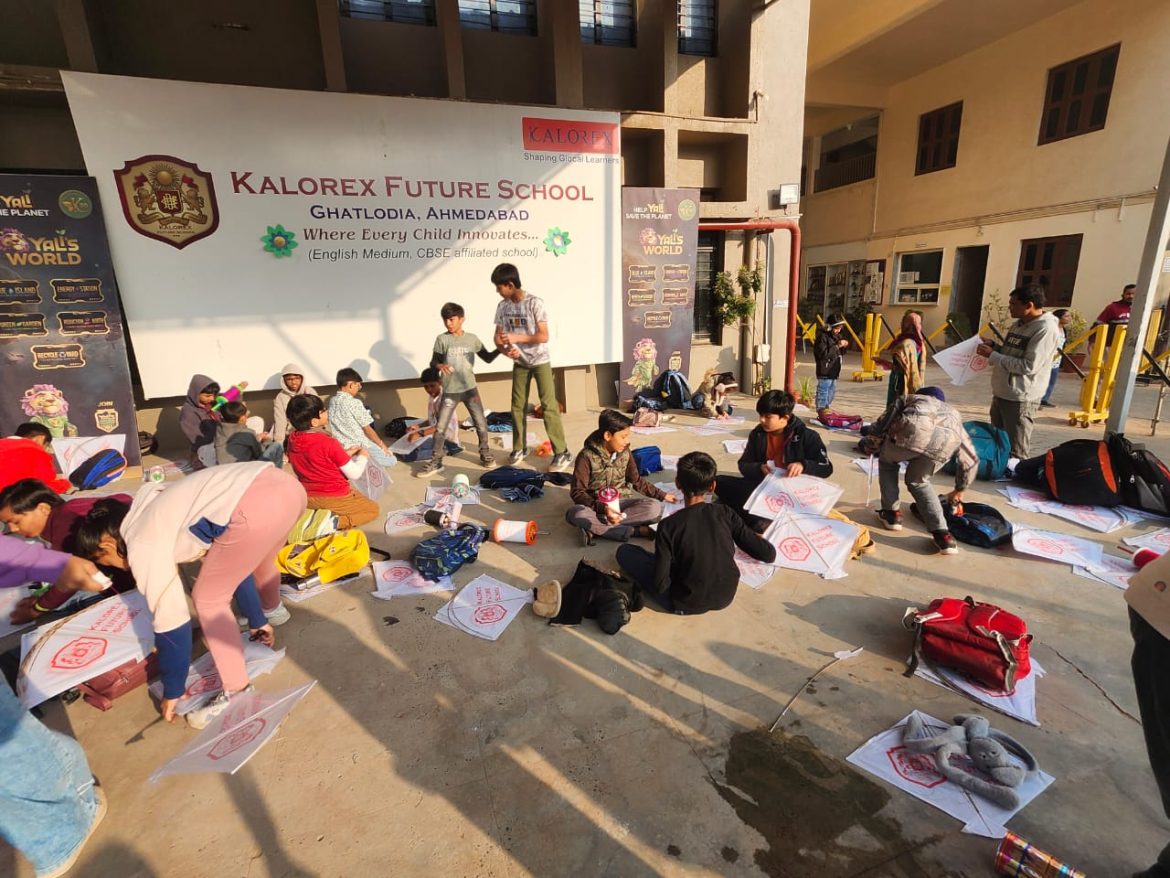 Kalorex Future School Ghatlodia Organises Eco-Friendly Kite Festival with a Message of Bird Conservation