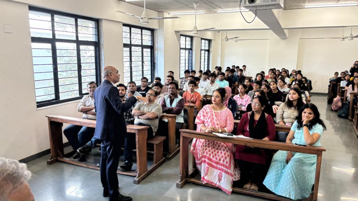 Anil Patel, doyen of the financial world and alumnus of Navgujarat Group of Colleges inspires students