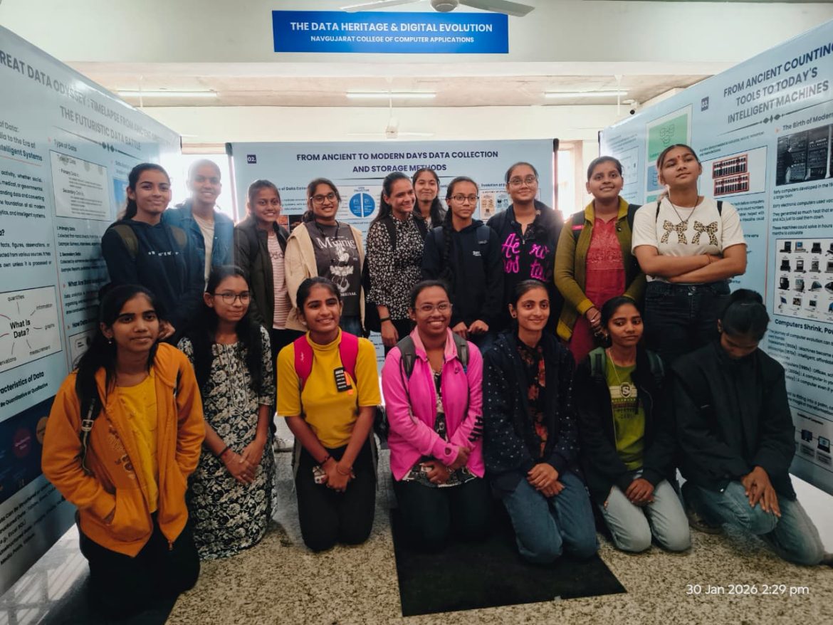 Navgujarat College of Computer Applications organised an  Exhibition on “Data Heritage and Digital Evolution.”