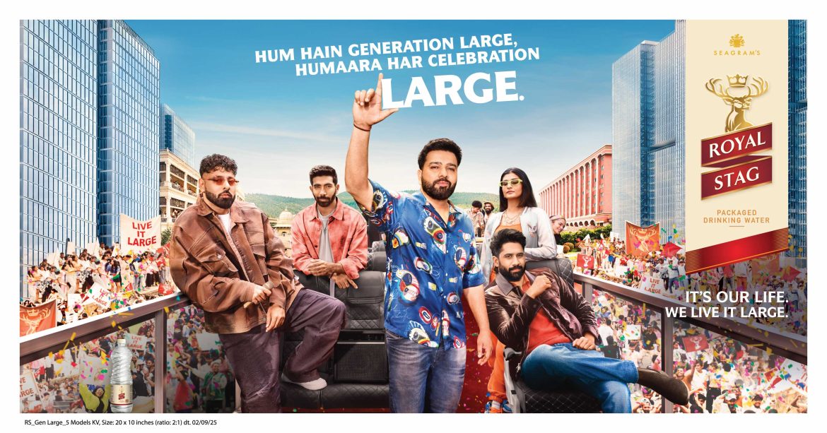 Seagram’s Royal Stag Packaged Drinking Water Launches Its New ‘Live It Large’ Campaign Featuring Rohit Sharma, Jasprit Bumrah, Badshah, Sidharth Malhotra, Naga Chaitanya, and Payal Dhare