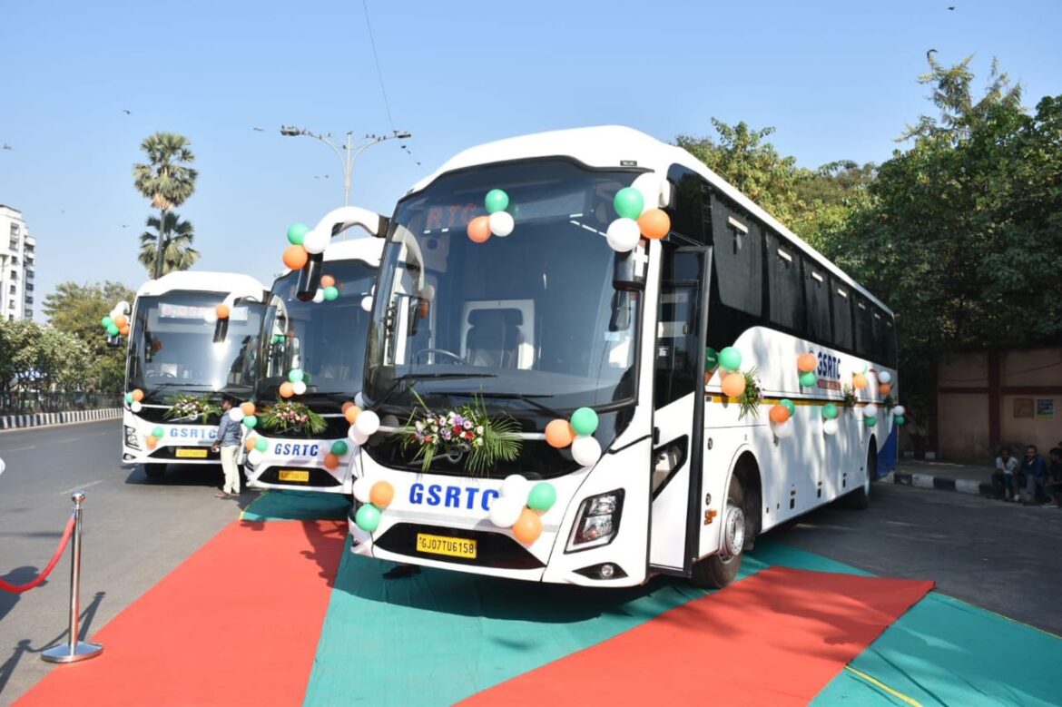 New GSRTC Volvo Bus Connects Ahmedabad and Somnath Through Kodinar