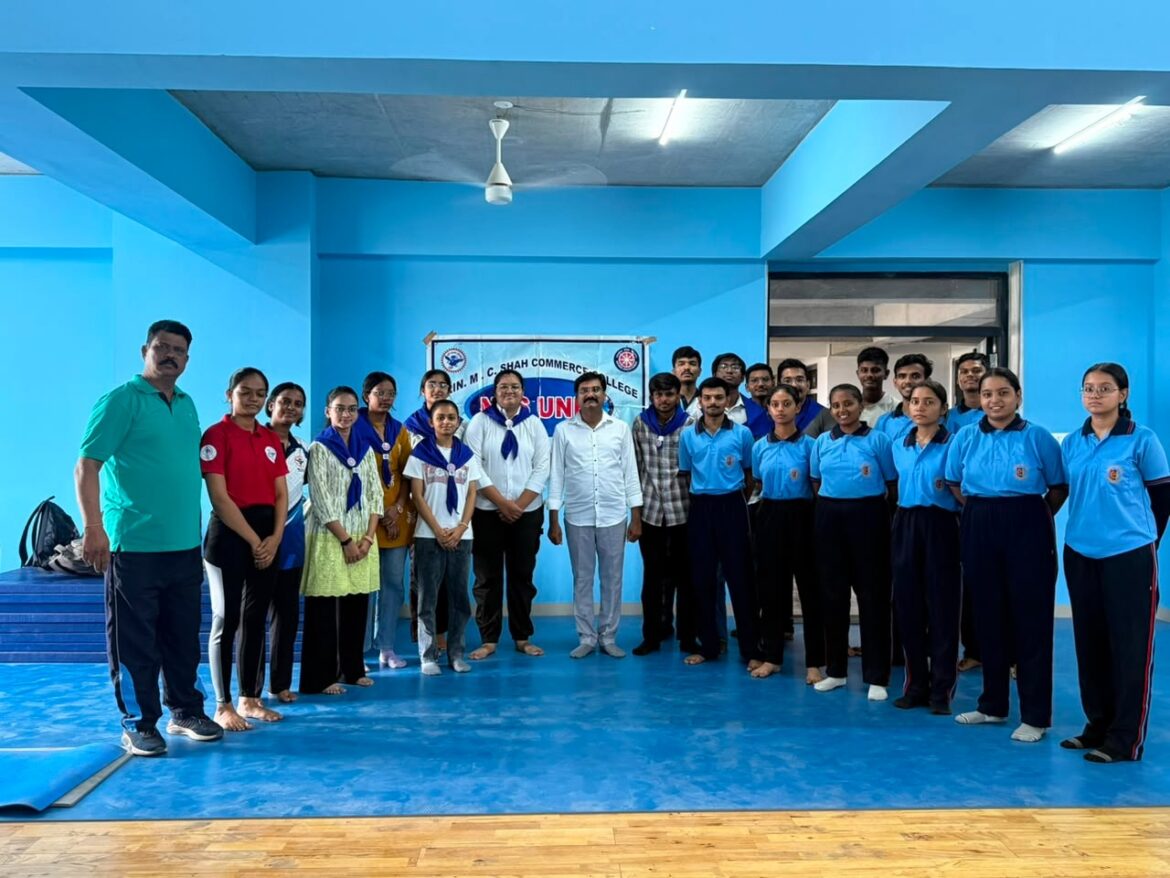 International Yoga Day Celebrated with Enthusiasm at Prin. M. C. Shah Commerce College