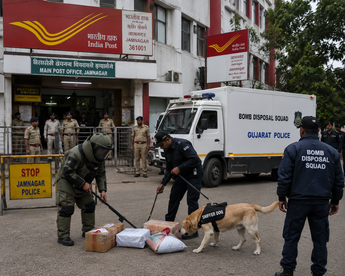 Bomb Scare in Jamnagar: Bomb Squad, Sniffer Dogs Search Main Post Office