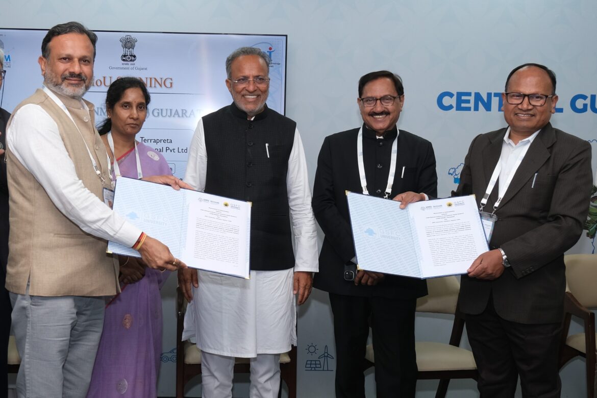 GSFC University Signs Six Strategic MoUsDuringVibrant Gujarat Regional Conference 2026