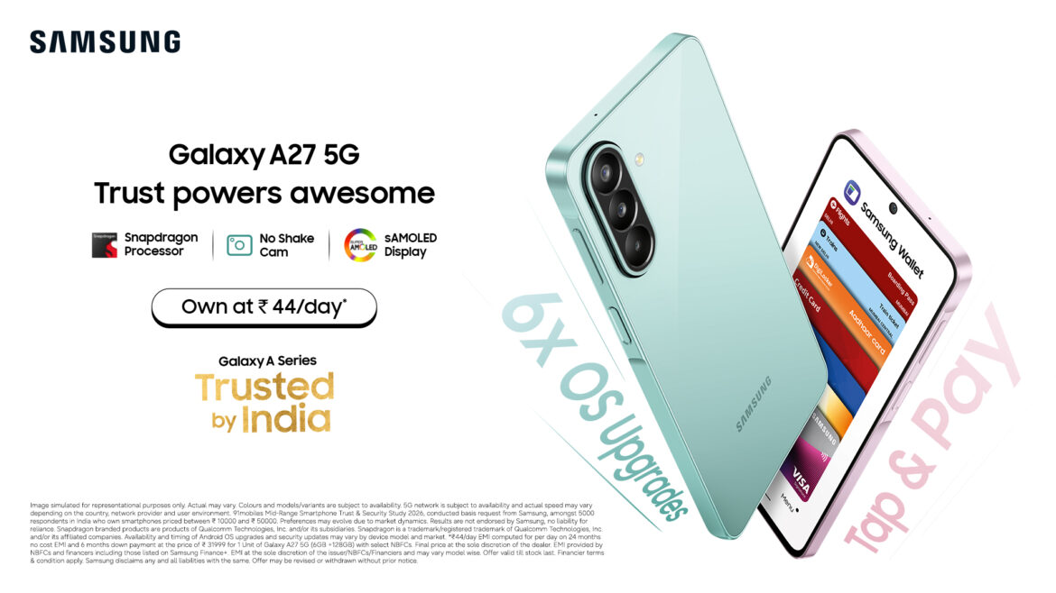 Samsung Galaxy A27 5G Launches in India at INR 28999 with Cashback and Zero Down-payment EMI Schemes