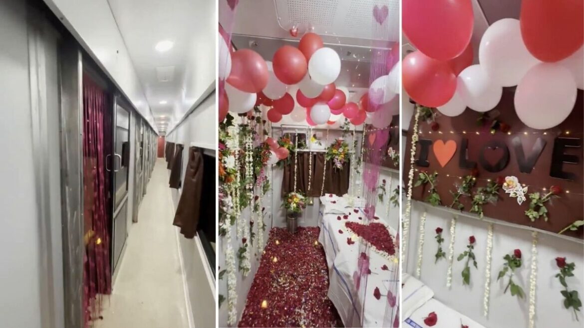 ‘Suhagraat Express’ Video Goes Viral After First AC Coupe Gets Romantic Makeover
