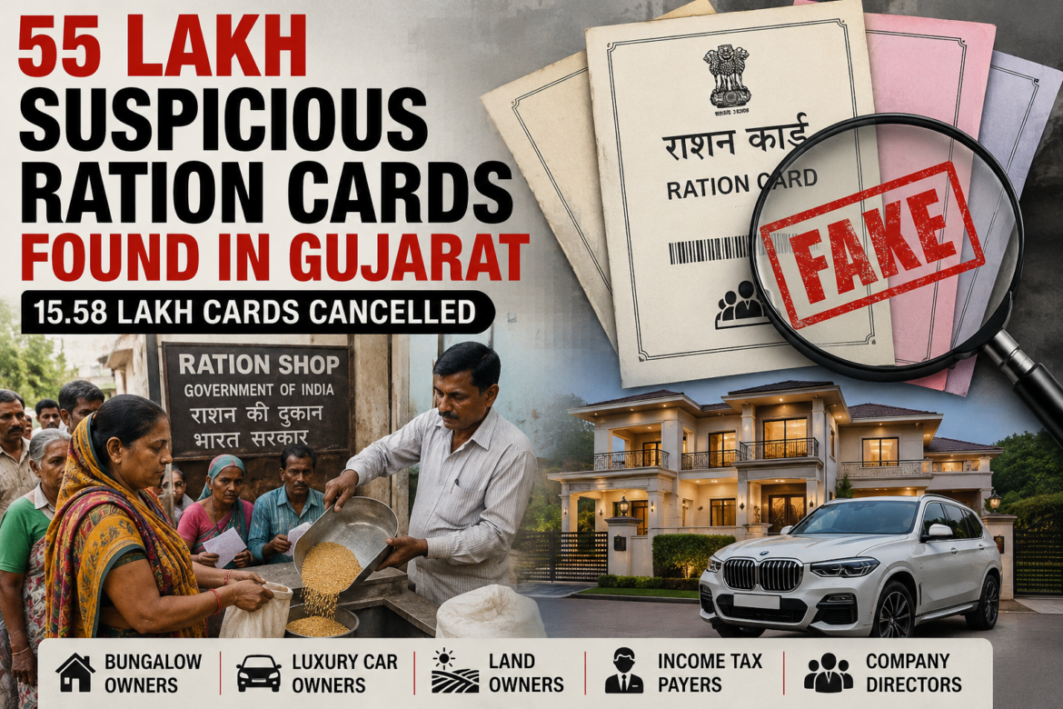 55 Lakh Suspect Ration Cards Found in Gujarat; Over 15 Lakh Cancelled