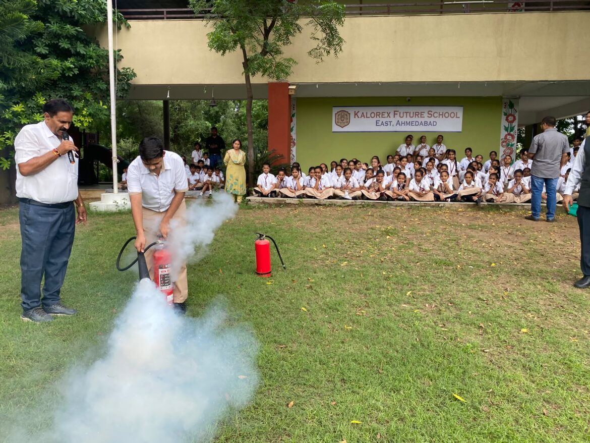 Kalorex Future School East Ahmedabad Conducts Fire Safety Drill for Students