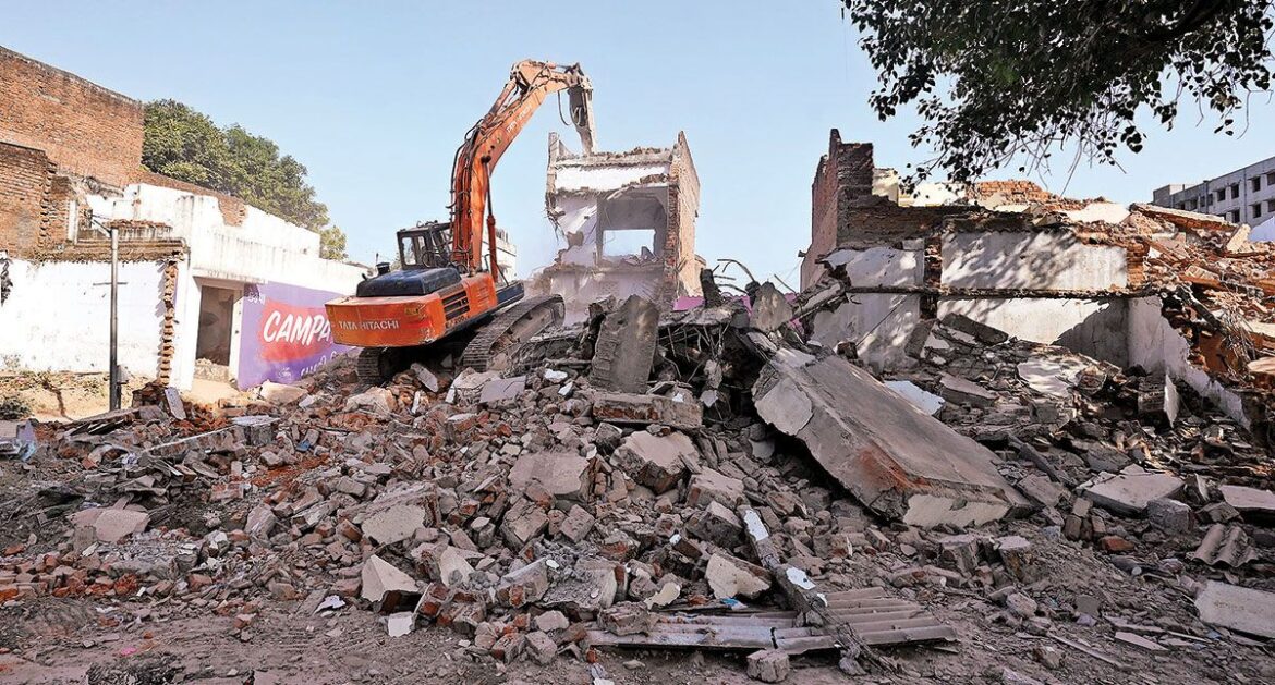 75 houses demolished as AMC widens road to NaMo Stadium